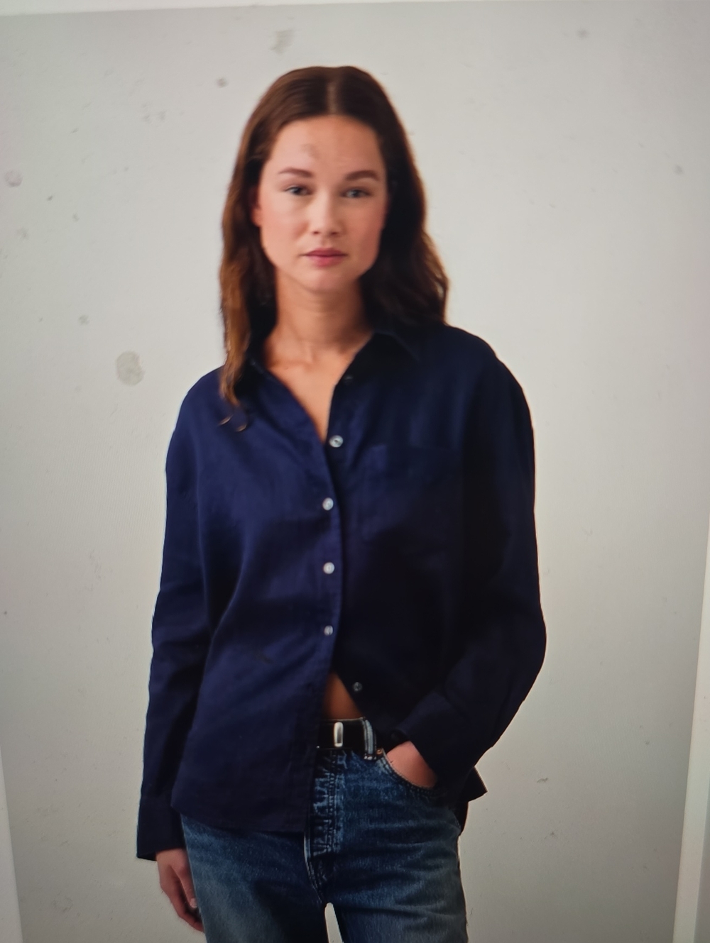 GAP Dark Navy Collared Button-Up Top XL